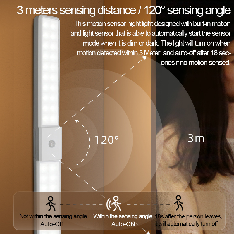 TDL-6109 PIR Motion sensor Light 3000K / 6000K  human infrared sensor 1.5V X 3AAA for Cabinet Stair Hallway Entrnacer light