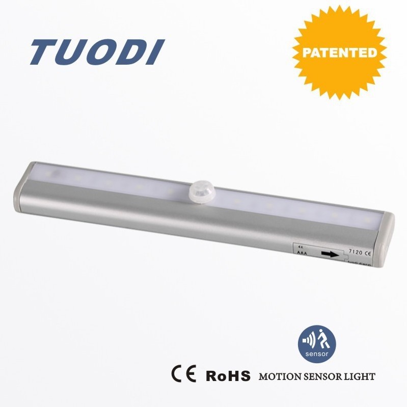 tuodiMotion Sensor LED Lights, Battery Operated Under Cabinet Lights, 10 LED Stick-On Anywhere Magnetic Closet Lights