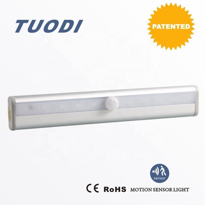 tuodiMotion Sensor LED Lights, Battery Operated Under Cabinet Lights, 10 LED Stick-On Anywhere Magnetic Closet Lights