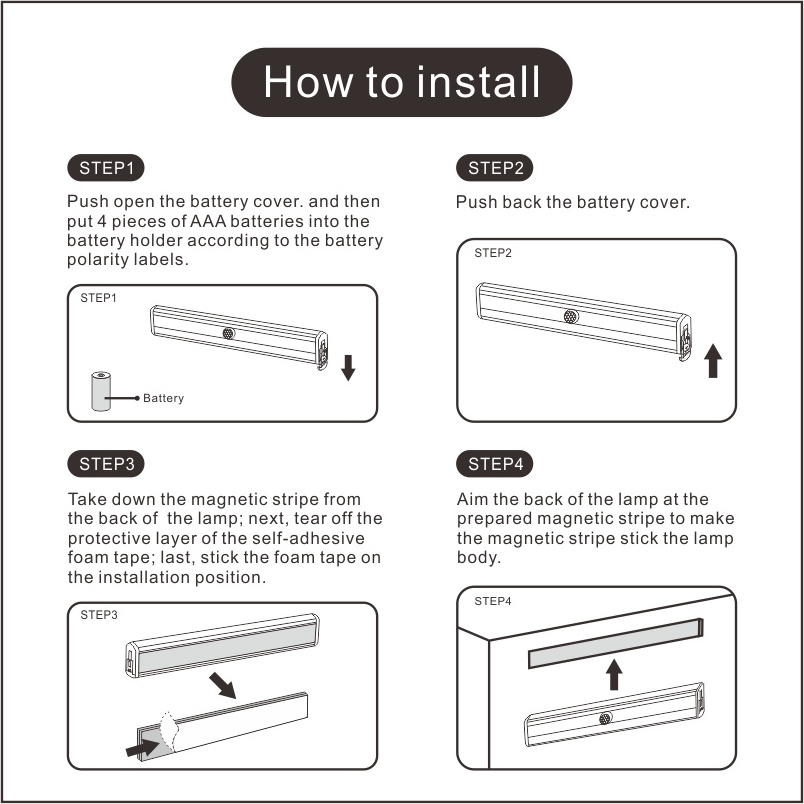 TUODI Under Cabinet Lights - Wireless Motion Sensor LED Light Strips for Pantry, Closet, Kitchen, Bathroom