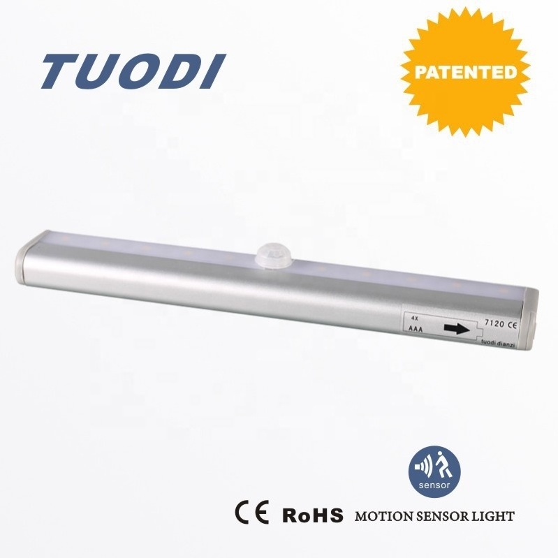 tuodiMotion Sensor LED Lights, Battery Operated Under Cabinet Lights, 10 LED Stick-On Anywhere Magnetic Closet Lights