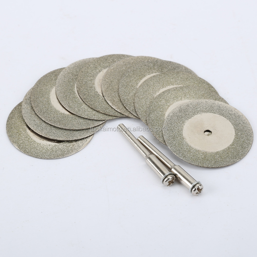 16mm dremel accessories Stone Jade Glass Diamond dremel Cutting Disc Fit Rotary Tool parts with Two Mandrel+10pcs cutting tool