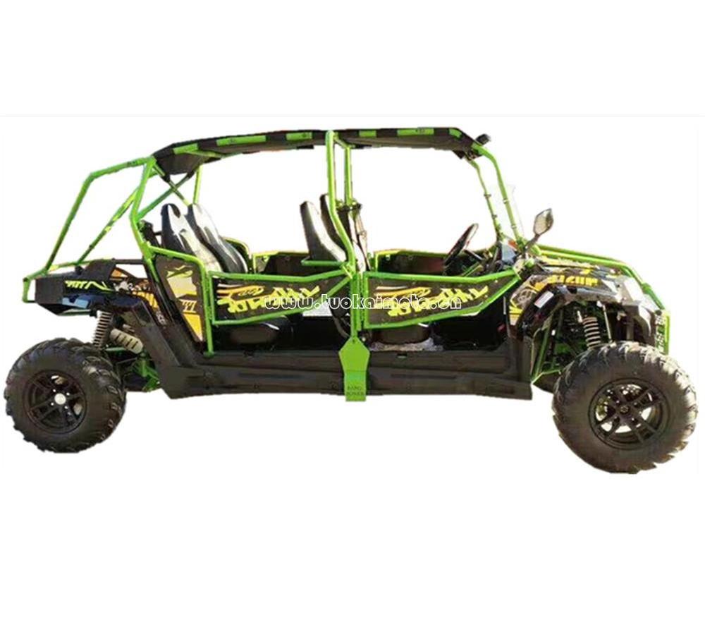 new 4 seat  UTV shaft drive sport go kart 400cc with Roof light bar & soft roof Farmer car (TKG400-A4)