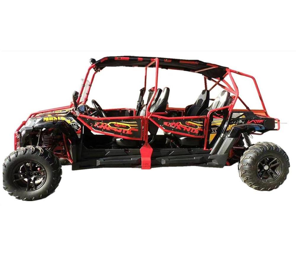 new 4 seat  UTV shaft drive sport go kart 400cc with Roof light bar & soft roof Farmer car (TKG400-A4)