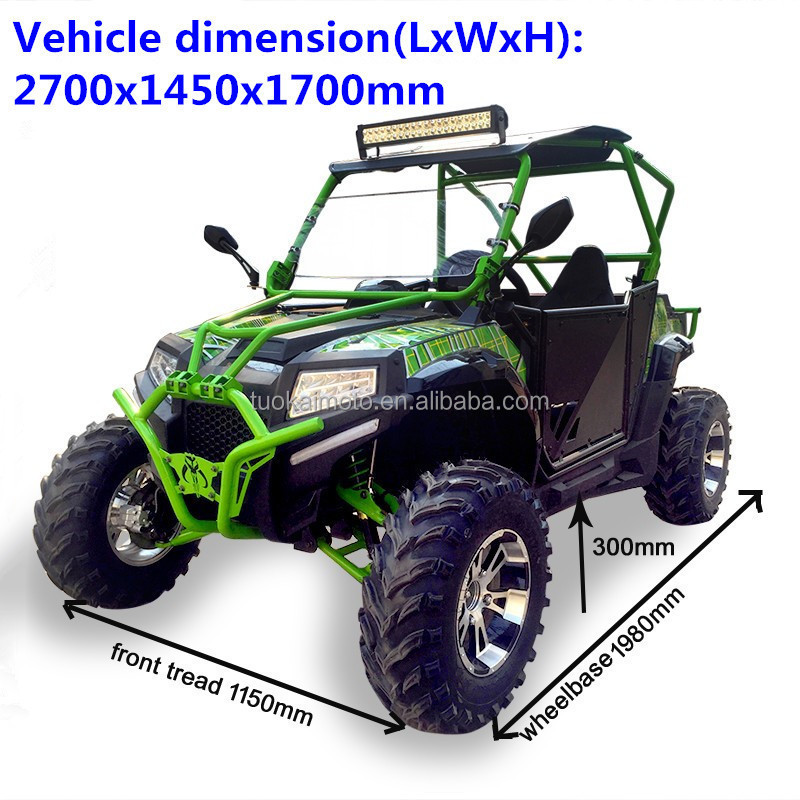 400cc water-cooled Automatic UTV 400cc go kart with led roof hunting light