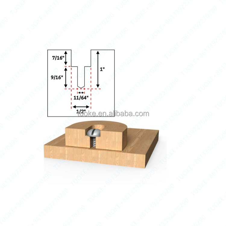 TUOKE TK1133 1/2 Shank Woodworking cutter tools for carbide Counter Bore & Screw Slot Router Bit