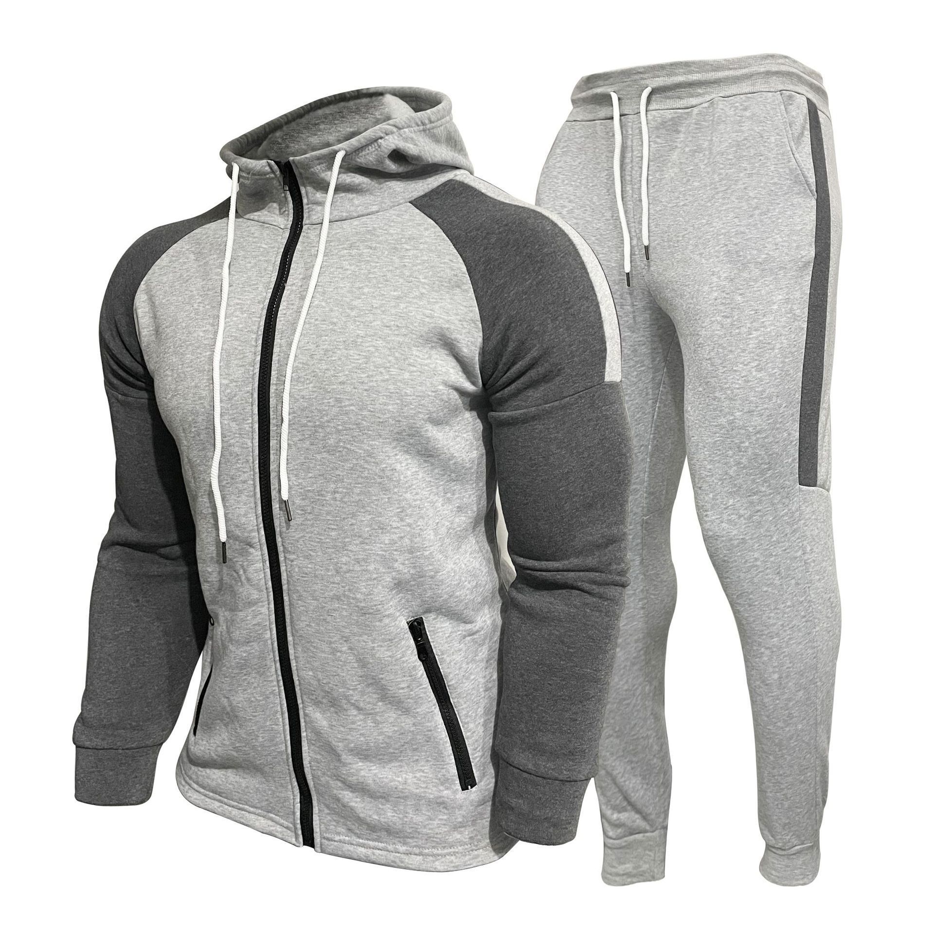 Hot Sale Tracksuits Custom Logo Jogger Casual Sport Plain Track Suit Training Wear Zipper Two Piece Set Tracksuits For Men