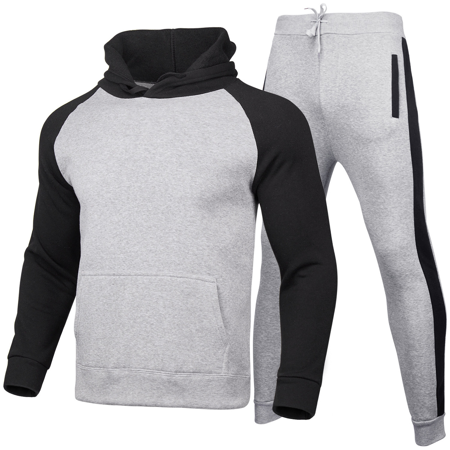 customized high standard casual men's clothing tracksuit set pullover Long sleeve two piece tracksuit