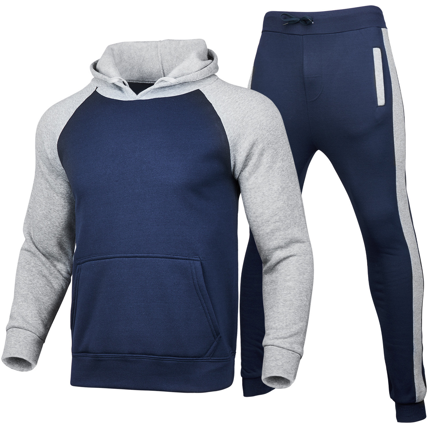 customized high standard casual men's clothing tracksuit set pullover Long sleeve two piece tracksuit