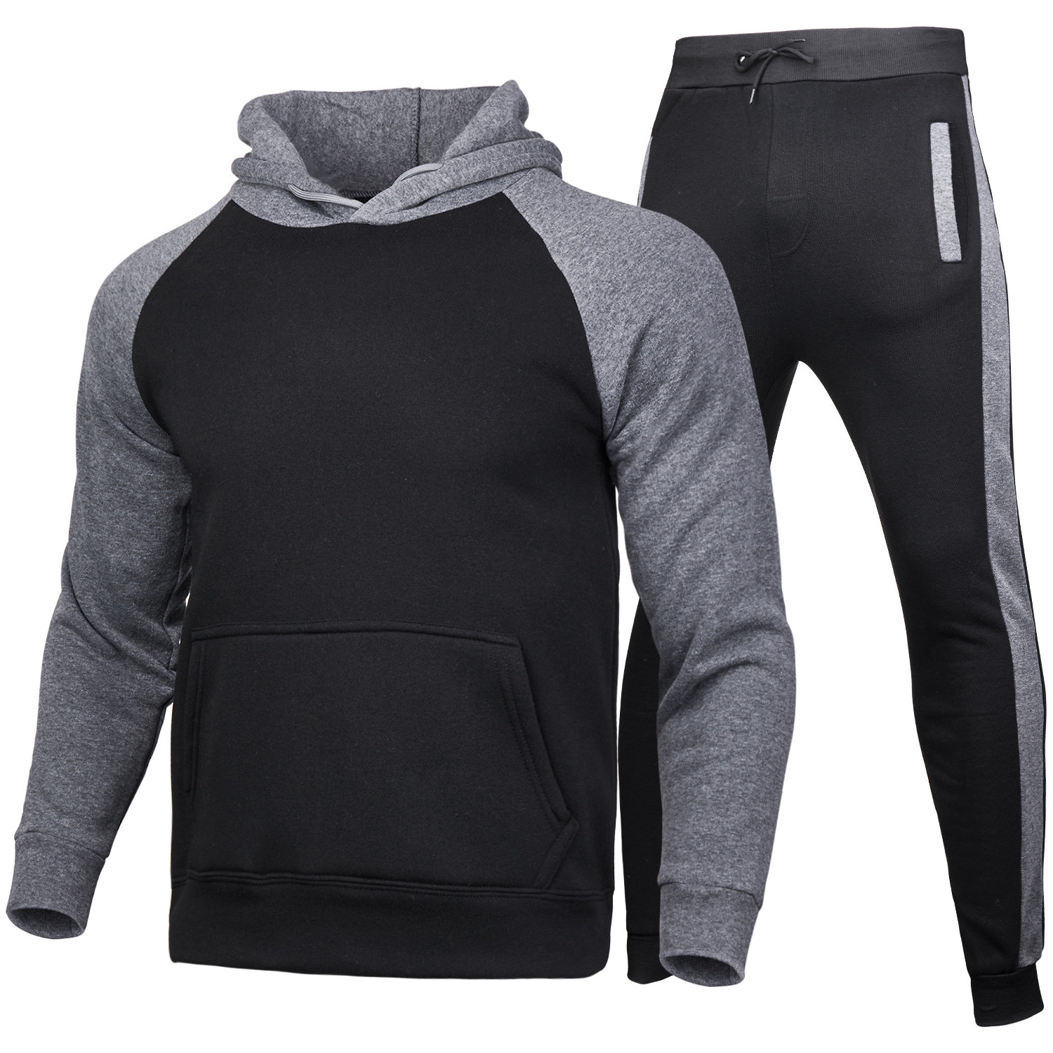 customized high standard casual men's clothing tracksuit set pullover Long sleeve two piece tracksuit