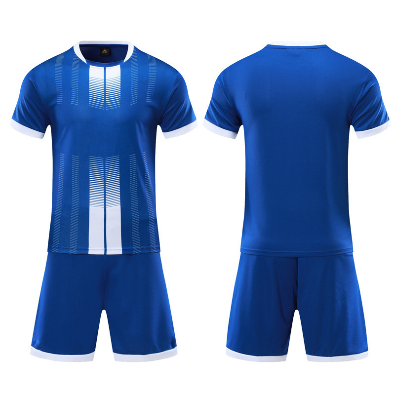 OEM Service Sublimation Polyester Soccer Jersey Custom Stripe Blue White Green Colors Men's Soccer Uniform Football Jersey