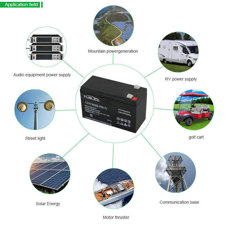 12 Volt 12V 7Ah 7 amp deep cycle SMF Rechargeable AGM sealed lead acid VRLA battery for Solar IPS UPS