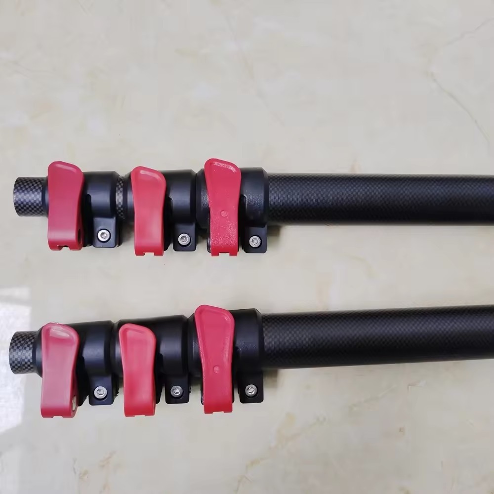 Carbon fiber telescopic pole for solar module clean