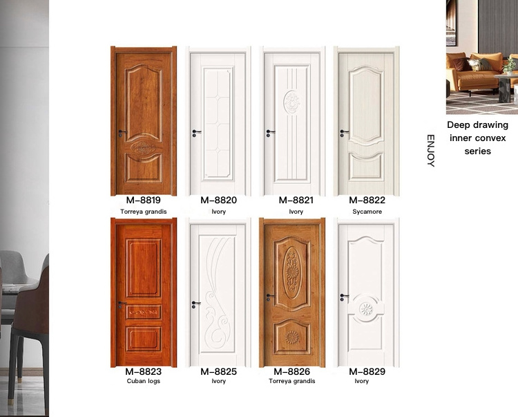 Deluxe Design Process Flushing Line Indoor Solid Simple Design Wooden Door Leading the Industry Good Price PVC MDF Door