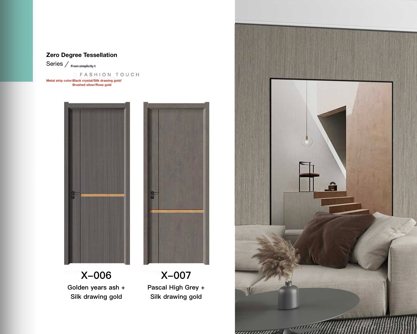 Customization Waterproof Wooden Door Soundproof Door Panel PVC/WPC Door for Hotel