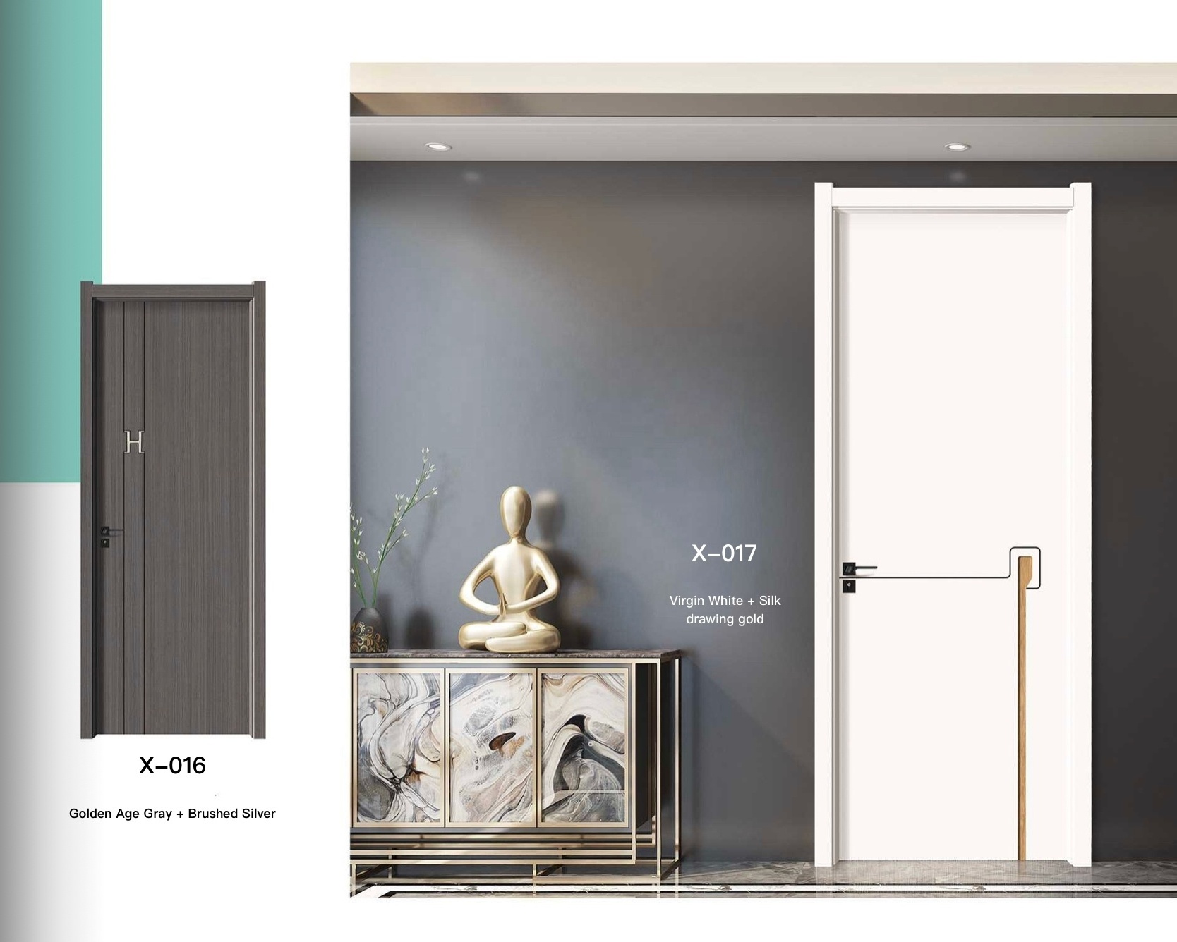 Customization Waterproof Wooden Door Soundproof Door Panel PVC/WPC Door for Hotel