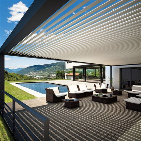 TOMA Waterproof Opening Roof Aluminium Bioclimatic Gazebo Louvered Roof Pergola for Garden