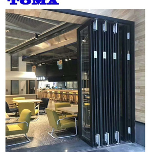 AS2047 TOMA New Modern Hotel Restaurant Aluminium Double Glazed Bifold Sliding Accordion Folding Door