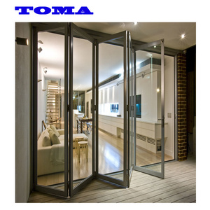 AS2047 TOMA Luxury soundproof bi fold aluminum accordion folding door