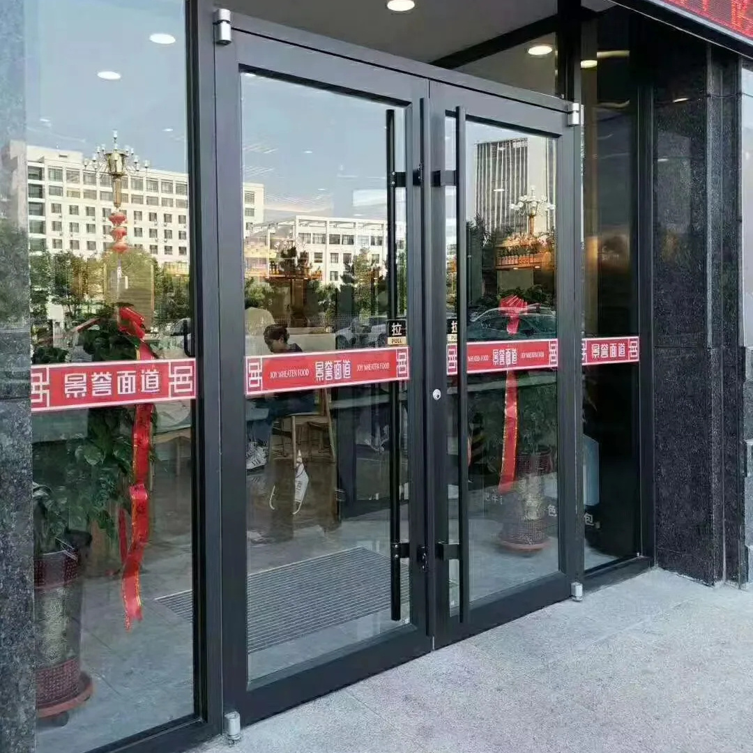 TOMA commercial KFC swinging doors double outside gates public area glass aluminium doors