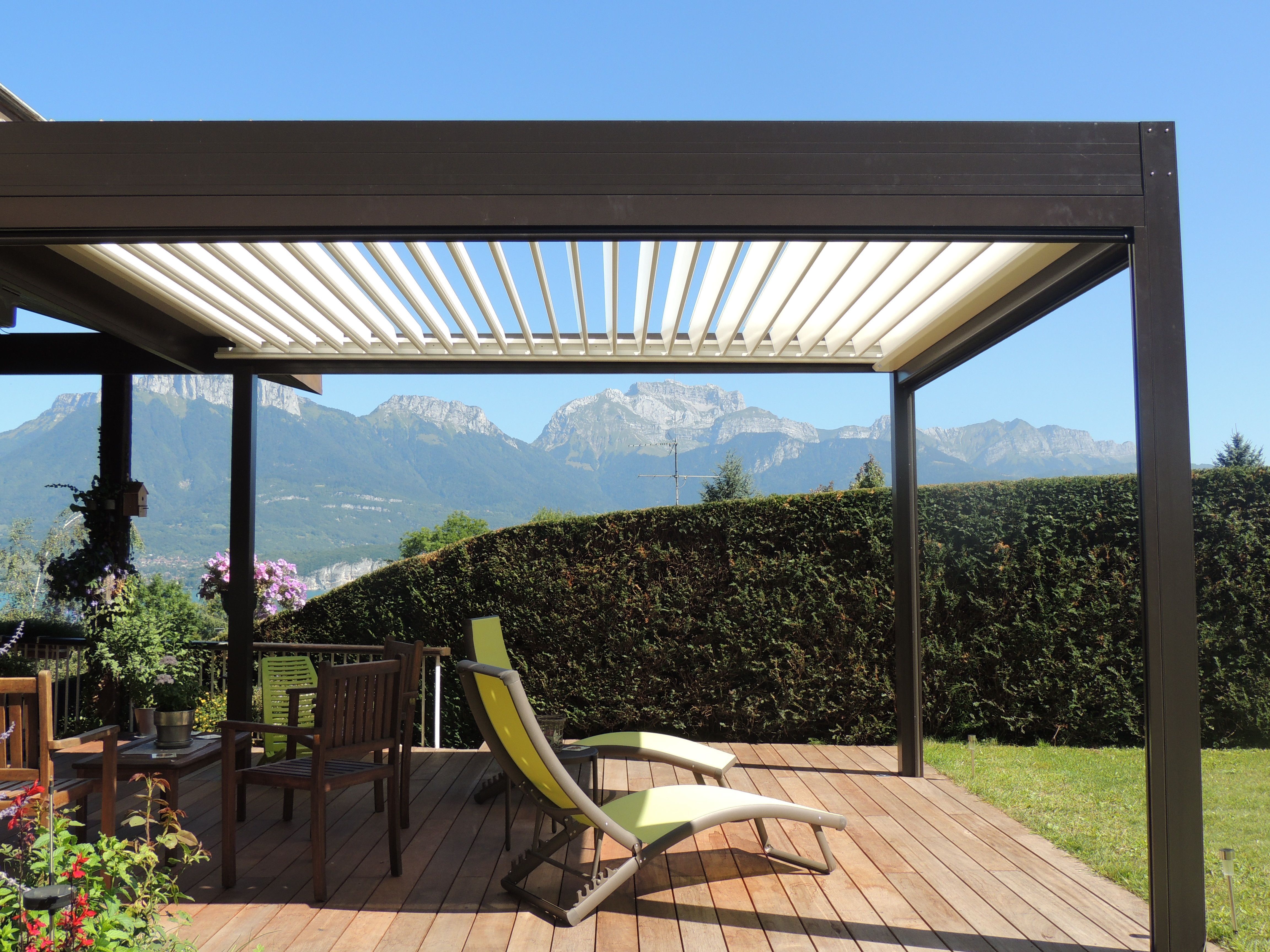 Outdoor Louvered Pergola with Adjustable Hardtop Gazebo Sun Shade Patio Aluminum Pergola 3x4 m for Garden