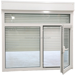 AS2047 TOMA roller shutter price aluminum glass sliding window with Electric roller shutter windows hurricane shutters