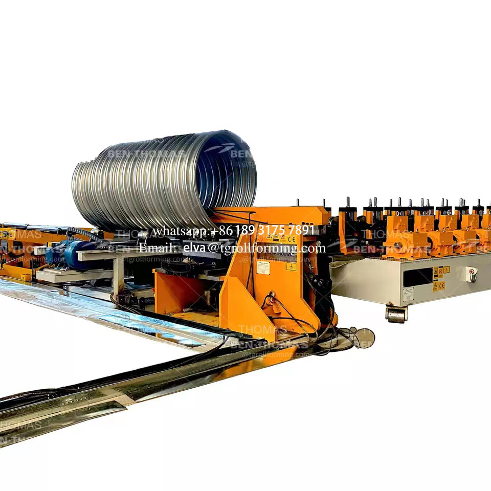 full automatic metal round corrugated underground water culvert pipe machine manufacturer