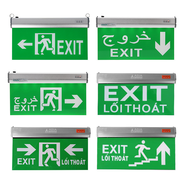 Customizable Pattern Indoor Tunnel Rechargeable Hanging Led Emergency Exit Sign Lights