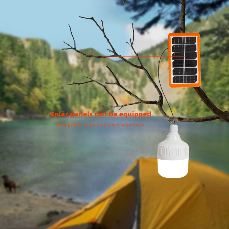 Outdoor Portable Solar Led Outdoor Light Camping Lamp Lithium Battery Solar Rechargeable Emergency Light Bulb