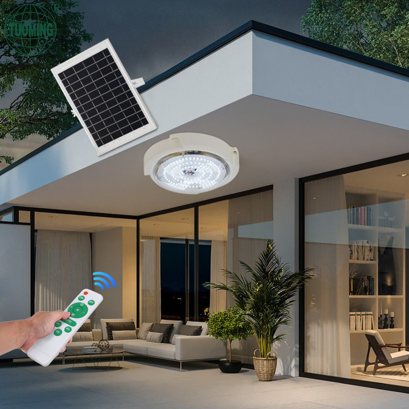 Remote Control IP65 Waterproof Solar Panel Energy Modern Indoor Outdoor Led Ceiling Light