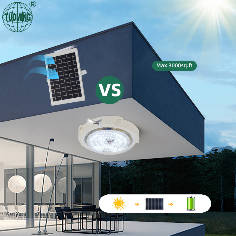 Remote Control IP65 Waterproof Solar Panel Energy Modern Indoor Outdoor Led Ceiling Light