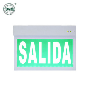 CE CB Customized Rechargeable Wall Mounted 2835 Battery Powered Fire Led Emergency Light Safety Exit Sign