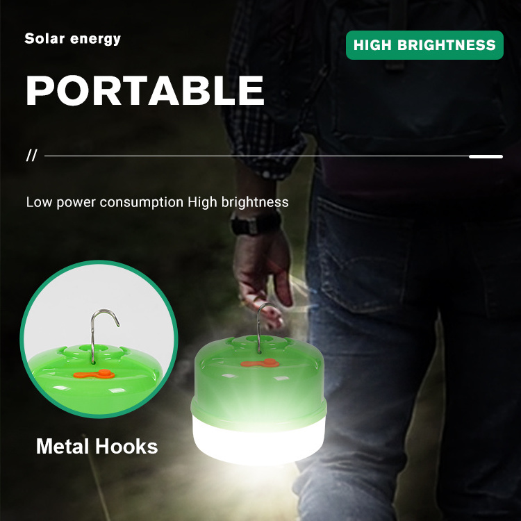 Outdoor Portable Smart Camping Lamp DC Rechargeable Emergency Light Rechargeable Solar Bulb