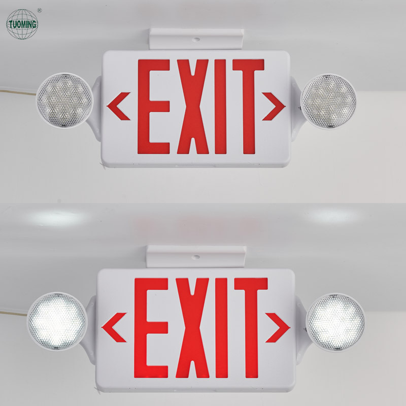 Wall or Ceiling Mounted ABS Plastic Fire Safety Battery Powered Operated LED Emergency Light Exit Sign