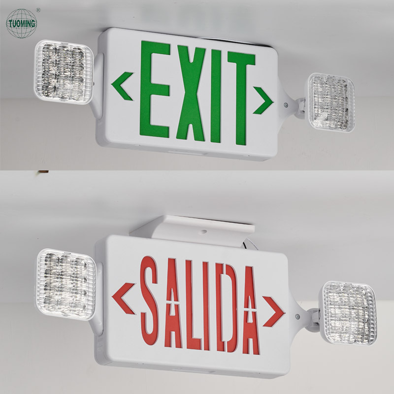 Approved Hotel use emergency exit light powered exit signs Wall mounted emergency light rechargeable emergency exit sign