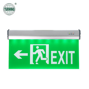 oem custom 3w Acrylic Escape Wall Mounted Hanging Double Sides LED Emergency Exit Sign Light