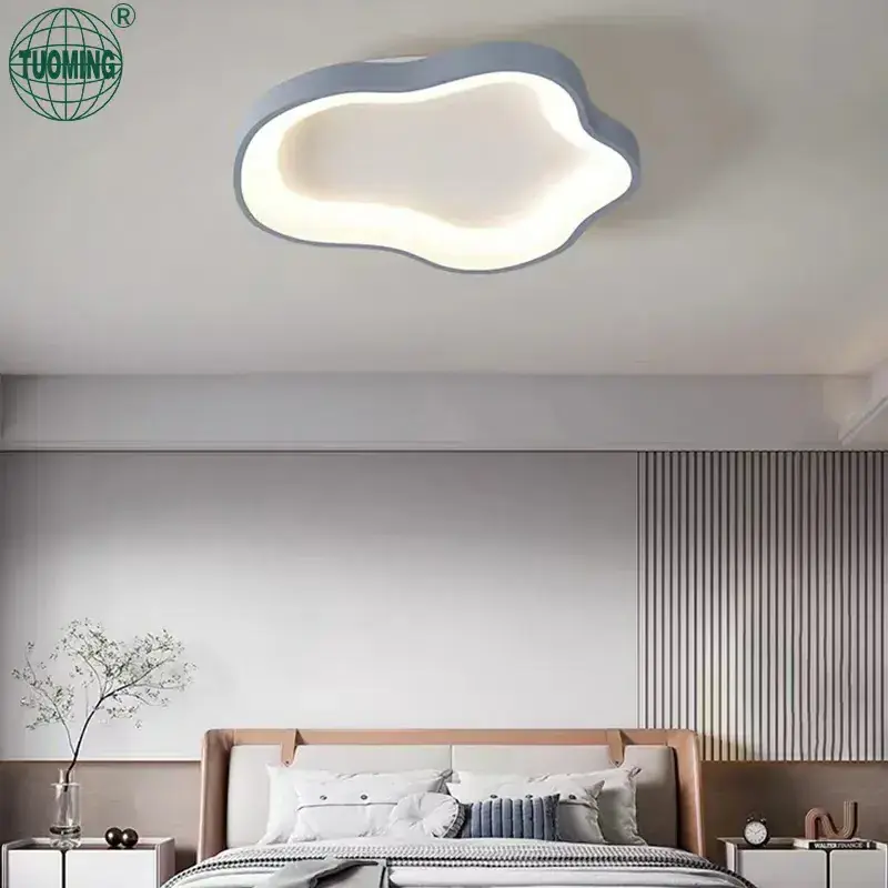 cct changeable acrylic cloud round shape flush mount led ceiling home lighting with remote control for bedroom