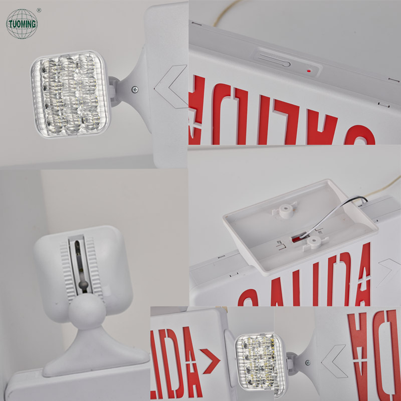 Wall or Ceiling Mounted ABS Plastic Fire Safety Battery Powered Operated LED Emergency Light Exit Sign