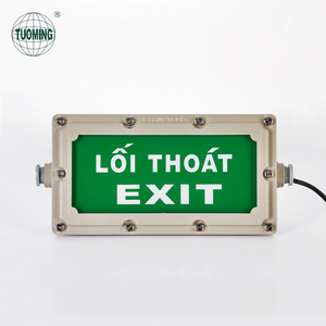 Tuoming Factory Anti-Explosion Battery Backup LED Emergency Exit Sign Light for Business Hospital Warehouse