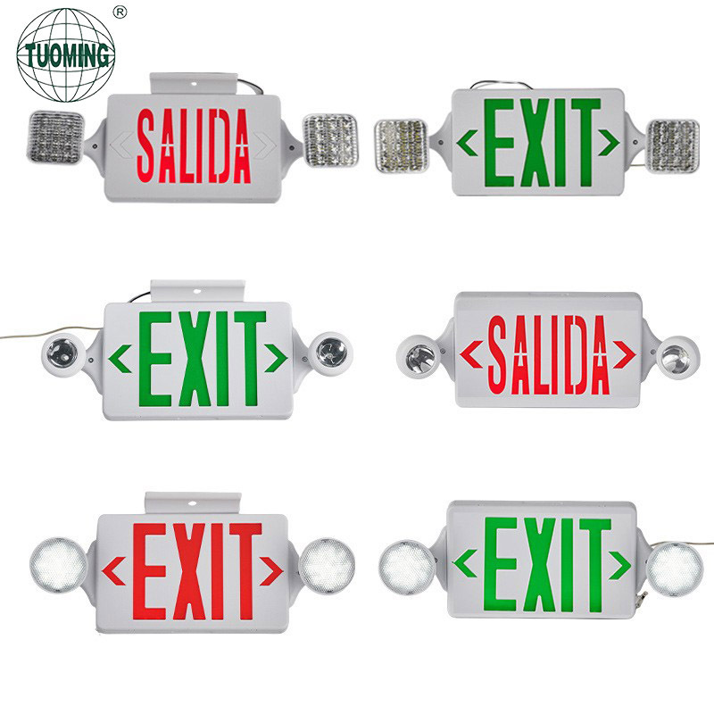 Approved Hotel use emergency exit light powered exit signs Wall mounted emergency light rechargeable emergency exit sign