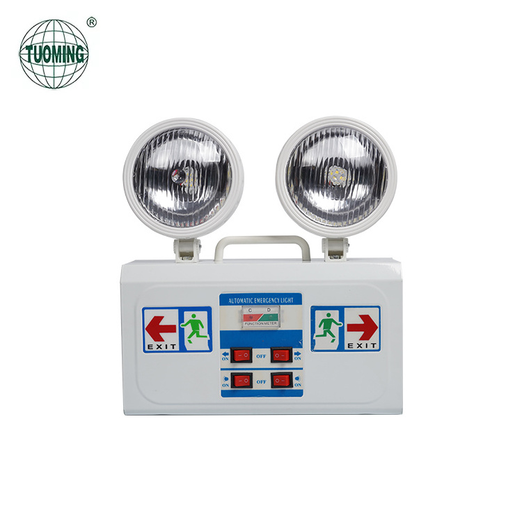 Wall Mounted Automatic LED Emergency Twin Head Exit Lighting Fixtures for Business Hospital Warehouse