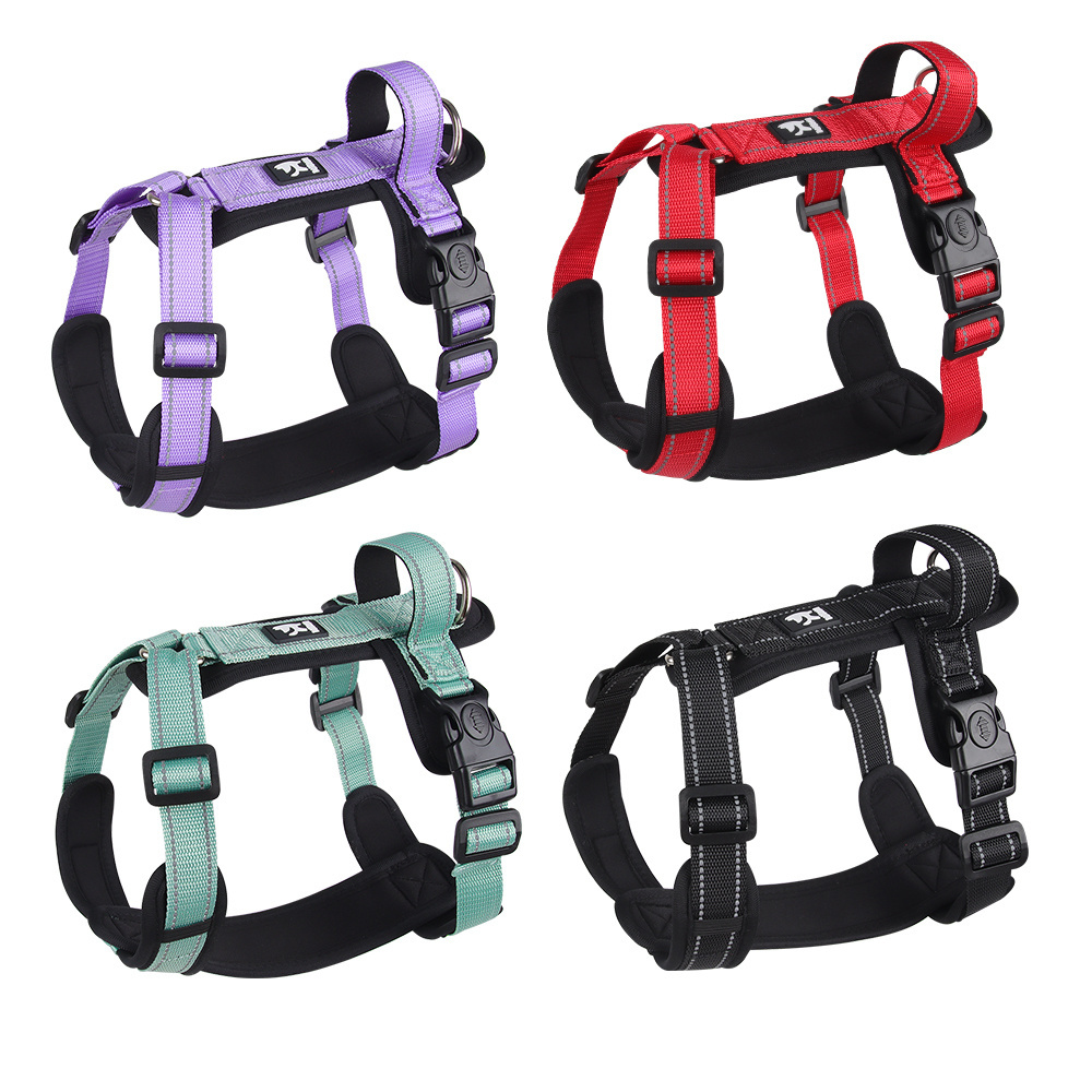 No Pull Service Vest with Reflective Strips and Control Handle Adjustable Soft Padded Vest Dog Harness For Large Dog