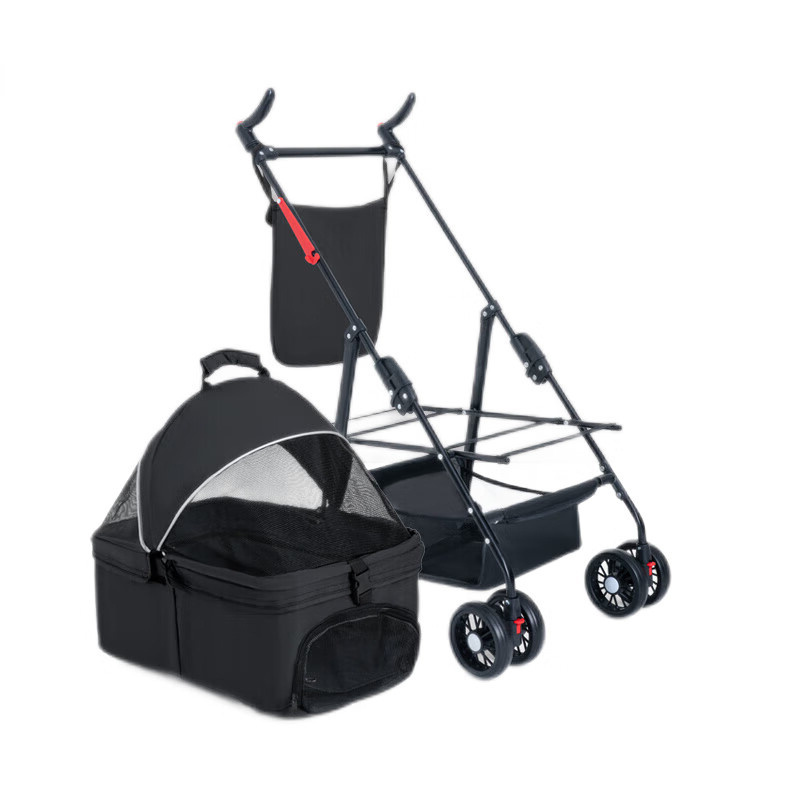 Foldable Detachable Cat Stroller with Storage pet stroller carrier Suitable for Small and Medium-Sized Cats, Dogs