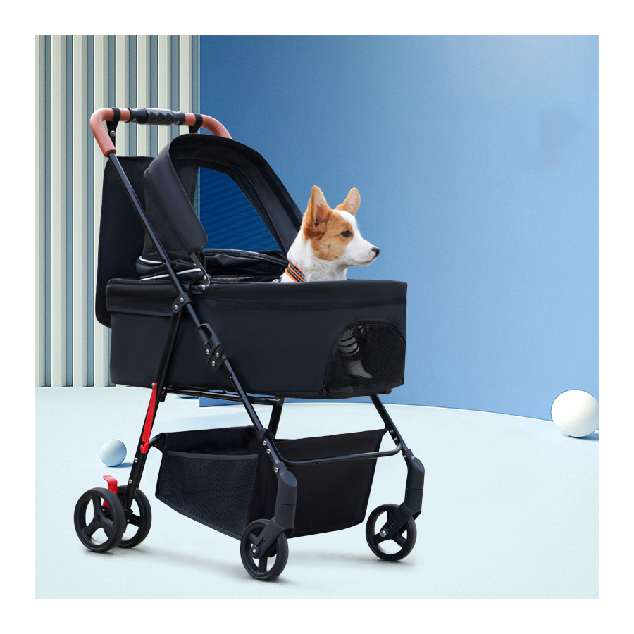 Foldable Dog Stroller 3 in 1 Detachable Pet Stroller with Removable Travel Carriage, Car Seat Carrier for Medium & Small Pets