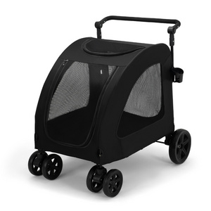 Large Dog  Foldable Dog Wagon Stroller  Adjustable Handle & Breathable Mesh Pet Stroller for Medium Large Dogs with 4 Wheels