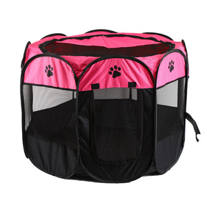 Water-Resistant and Removable Shade Cover  Removable Zipper Top Portable Pet Playpen  600d Oxford Cloth Pink for Dog and Cat