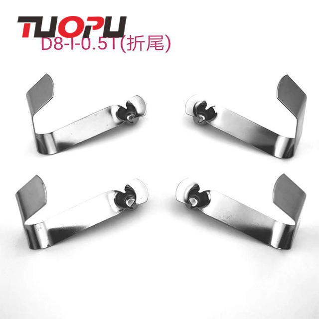 Stainless steel tent pole push V shape tube lock Single botton hollow spring snap clips for pipe