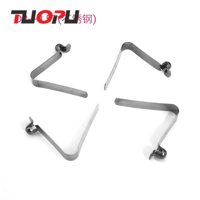 Stainless steel tent pole push V shape tube lock Single botton hollow spring snap clips for pipe