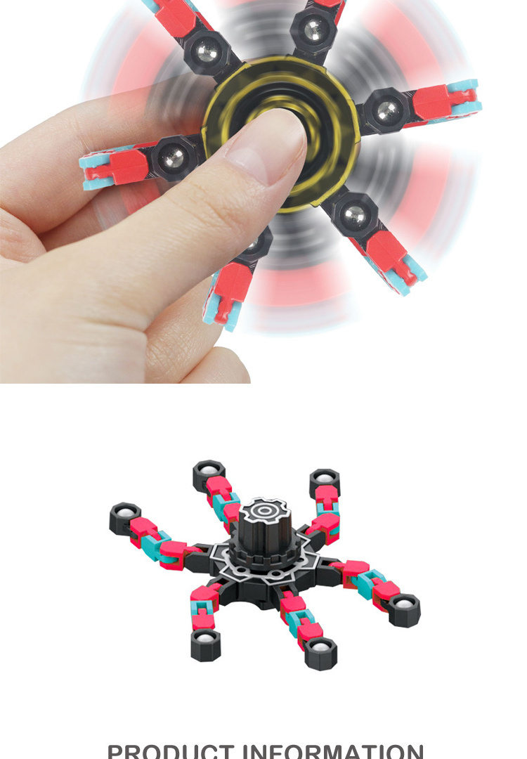 Anti Stress Relief Transformable DIY Hand Fingertip Fidget Mechanical Gyro Chain Deformation Robot Spinner Fidget Spinner Toy