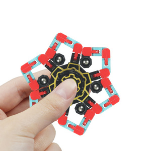 Anti Stress Relief Transformable DIY Hand Fingertip Fidget Mechanical Gyro Chain Deformation Robot Spinner Fidget Spinner Toy